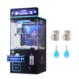 Claw Crane Machine, Medium-Sized Arcade Game Machine with Light & Sound, Adjustable Steel Claws, Precise Toy Candy Grabber Prize Dispenser Vendin