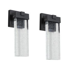 Outdoor Waterproof Transparent LED Crystal Wall Light Supports Many Types Of Bulb-2 Packs With Light Sensitivity Unavailable Platforms- Temu (Option: Black)